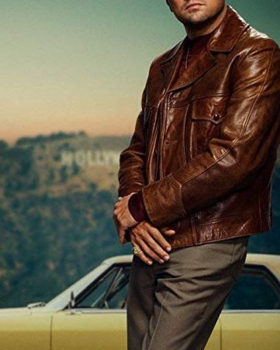 Once Upon A Time Leonardo DiCaprio Brown Leather Jacket Once Upon A Time Leonardo DiCaprio Brown Leather Jacket