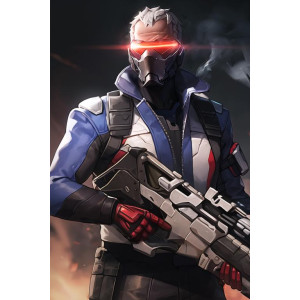 Overwatch video game soldier 76 Cosplay Leather jacket
