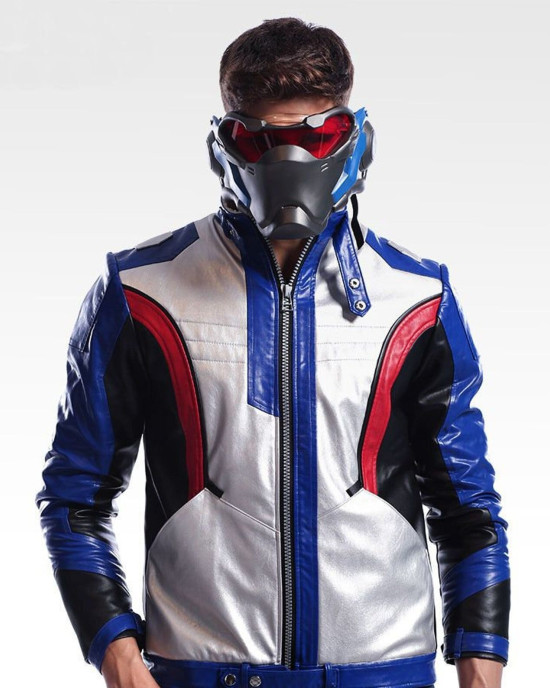 Overwatch video game soldier 76 Cosplay Leather jacket