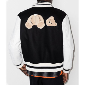 Palm Angels 50 Bear Varsity Black and White Jacket