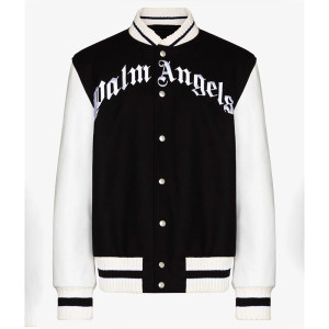 Palm Angels 50 Bear Varsity Black and White Jacket