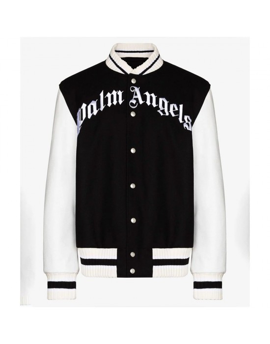 Palm Angels 50 Bear Varsity Black and White Jacket