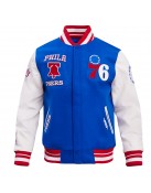 Philadelphia 76ers Retro Classic Off White Wool Varsity Jacket