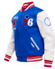 Philadelphia 76ers Retro Classic Off White Wool Varsity Jacket Philadelphia 76ers Retro Classic Off White Wool Varsity Jacket