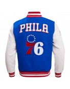 Philadelphia 76ers Retro Classic Off White Wool Varsity Jacket