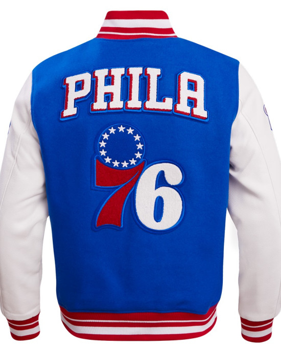Philadelphia 76ers Retro Classic Off White Wool Varsity Jacket Philadelphia 76ers Retro Classic Off White Wool Varsity Jacket