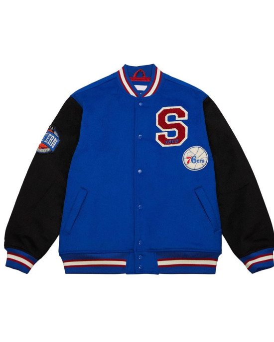 Philadelphia 76ers Team Legacy Varsity Wool Jacket Philadelphia 76ers Team Legacy Varsity Wool Jacket
