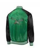 Philadelphia Eagles Lead Off Satin Varsity Jacket