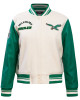 Philadelphia Eagles Retro Classic Cream And Green Varsity Jacket Philadelphia Eagles Retro Classic Cream And Green Varsity Jacket