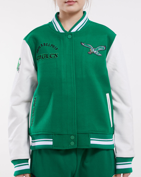 Philadelphia Eagles Retro Classic Green Wool Varsity Jacket Philadelphia Eagles Retro Classic Green Wool Varsity Jacket