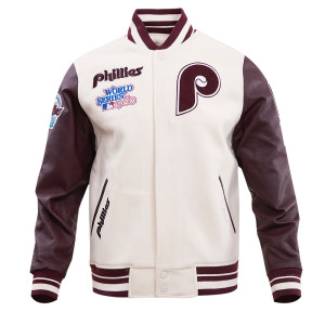 Philadelphia Phillies Burgundy Wool Varsity Jacket
