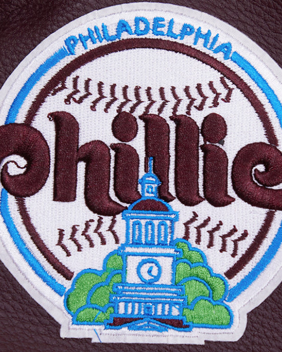 Philadelphia Phillies Burgundy Wool Varsity Jacket Philadelphia Phillies Burgundy Wool Varsity Jacket
