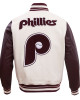 Philadelphia Phillies Burgundy Wool Varsity Jacket Philadelphia Phillies Burgundy Wool Varsity Jacket