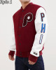 Philadelphia Phillies Letterman Burgundy and White Jacket Philadelphia Phillies Letterman Burgundy and White Jacket