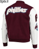 Philadelphia Phillies Letterman Burgundy and White Jacket Philadelphia Phillies Letterman Burgundy and White Jacket