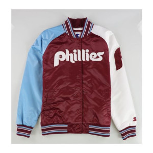 Philadelphia Phillies Purple and White Satin Jacket