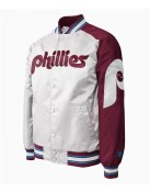 Philadelphia Phillies Purple and White Satin Jacket