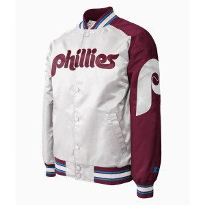 Philadelphia Phillies Purple and White Satin Jacket