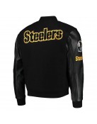 Pittsburgh Steelers Logo Black Letterman Jacket