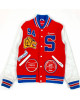 Playboi Carti Supreme Tiger Letterman Red and White Jacket Playboi Carti Supreme Tiger Letterman Red and White Jacket