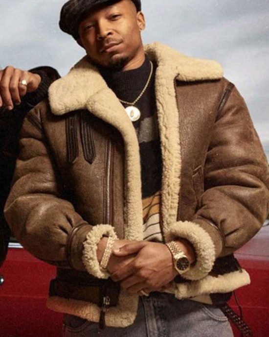 Power Book III Malcolm M. Mays Shearling Bomber Brown Leather Jacket Power Book III Malcolm M. Mays Shearling Bomber Brown Leather Jacket