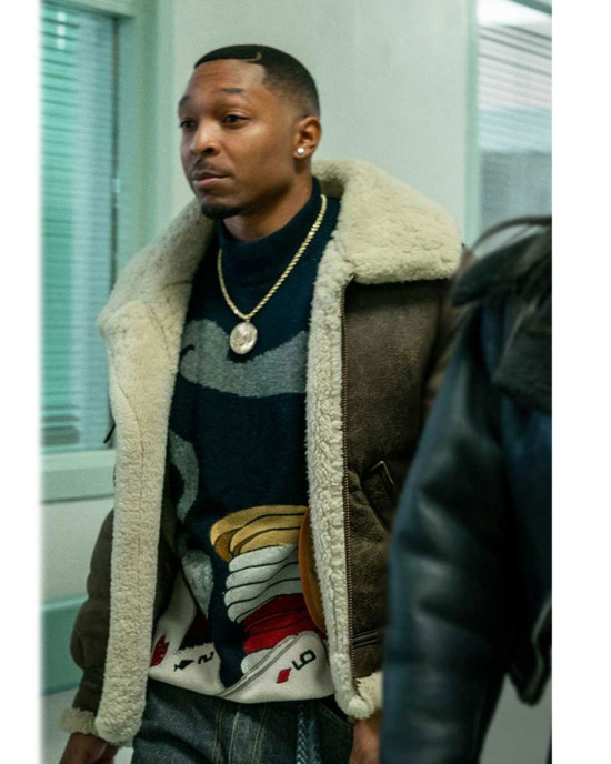 Power Book III Malcolm M. Mays Shearling Bomber Brown Leather Jacket Power Book III Malcolm M. Mays Shearling Bomber Brown Leather Jacket