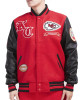 Prep Kansas City Chiefs Red and Black Varsity Jacket Prep Kansas City Chiefs Red and Black Varsity Jacket
