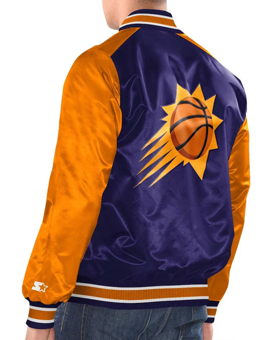 Purple/Orange Phoenix Suns Renegade Varsity Satin Jacket Purple/Orange Phoenix Suns Renegade Varsity Satin Jacket