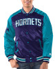 Purple/Teal Charlotte Hornets Renegade Varsity Satin Jacket Purple/Teal Charlotte Hornets Renegade Varsity Satin Jacket