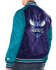 Purple/Teal Charlotte Hornets Renegade Varsity Satin Jacket Purple/Teal Charlotte Hornets Renegade Varsity Satin Jacket