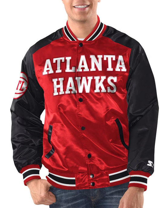 Red/Black Atlanta Hawks Renegade Varsity Satin Jacket Red/Black Atlanta Hawks Renegade Varsity Satin Jacket