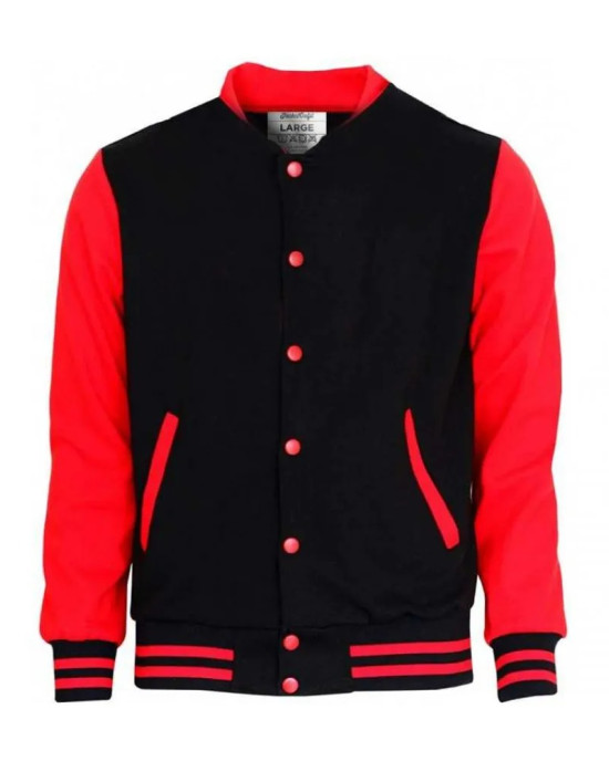 Red and Black Letterman Bomber Varsity Jacket Red and Black Letterman Bomber Varsity Jacket