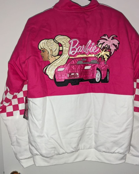 Rev Up Your Style with the Barbie Checkered Racing Jacket - Limited Stock