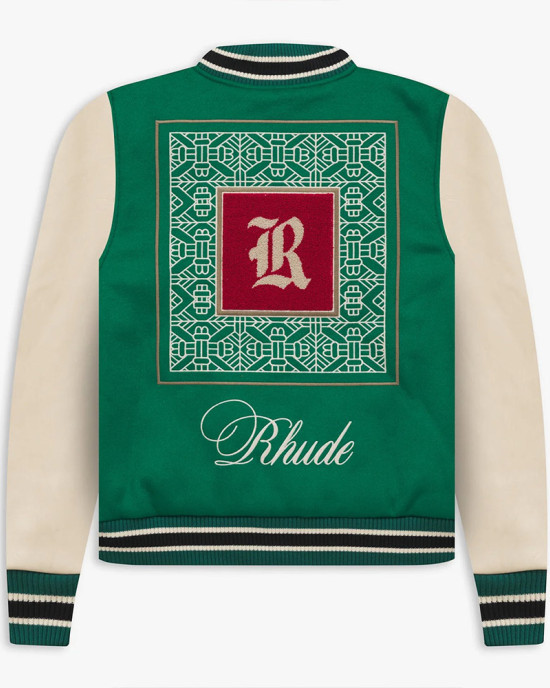 Rhude Green Varsity Jacket Rhude Green Varsity Jacket