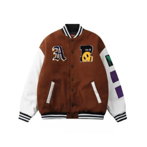 Rocco Black And Brown Varsity Jacket