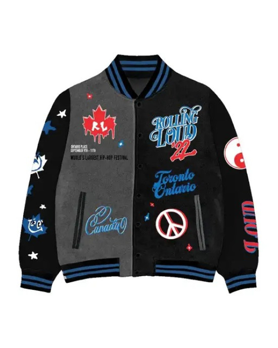 Rolling Loud Black Varsity Jacket Rolling Loud Black Varsity Jacket