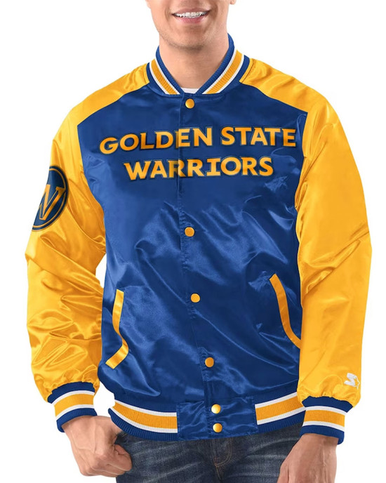 Royal/Gold Golden State Warriors Renegade Varsity Satin Jacket Royal/Gold Golden State Warriors Renegade Varsity Satin Jacket
