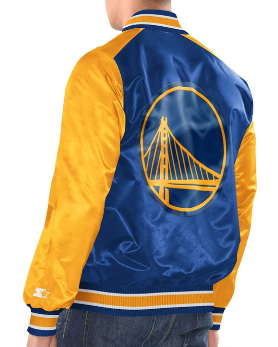 Royal/Gold Golden State Warriors Renegade Varsity Satin Jacket Royal/Gold Golden State Warriors Renegade Varsity Satin Jacket