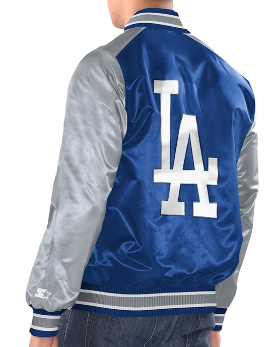 Royal/Gray Los Angeles Dodgers Renegade Varsity Satin Jacket Royal/Gray Los Angeles Dodgers Renegade Varsity Satin Jacket