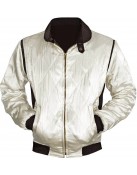 Ryan Gosling Drive Scorpion White Satin Lightweight Casual Bomber Varsity Sports Biker Drive Jacket