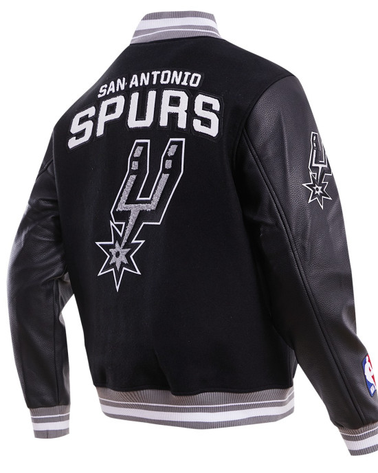 San Antonio Spurs Retro Classic Black Wool Varsity Jacket