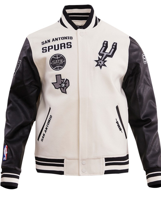 San Antonio Spurs Retro Classic Black Wool Varsity Jacket