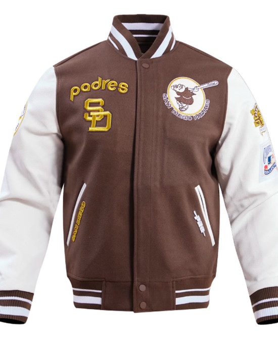 San Diego Padres Retro Classic Rib Varsity Jacket San Diego Padres Retro Classic Rib Varsity Jacket