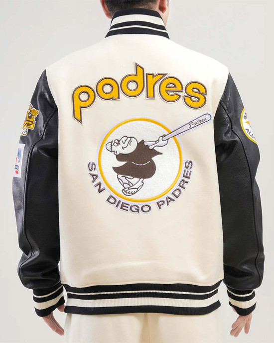 San Diego Padres Retro Classic Rib Varsity Jacket San Diego Padres Retro Classic Rib Varsity Jacket