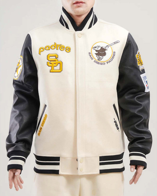 San Diego Padres Retro Classic Rib Varsity Jacket San Diego Padres Retro Classic Rib Varsity Jacket