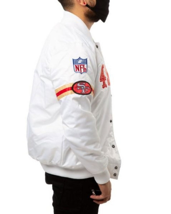 San Francisco 49ers Starter White Satin Jacket San Francisco 49ers Starter White Satin Jacket