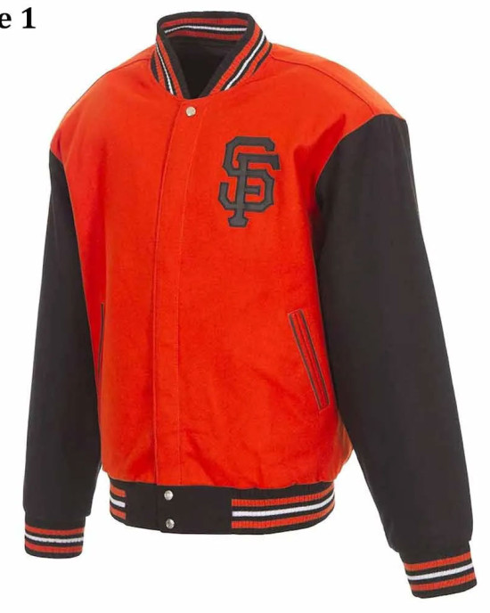 San Francisco Giants Varsity Orange/Black Wool Jacket San Francisco Giants Varsity Orange/Black Wool Jacket