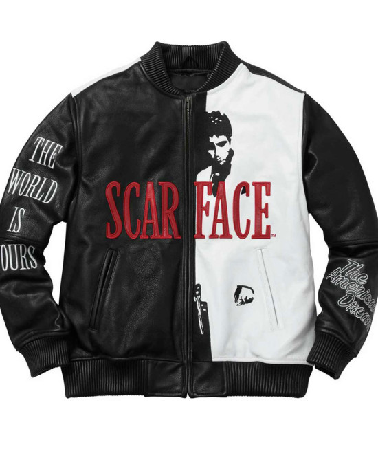 Scarface Tony Montana Bomber Leather Jacket Scarface Tony Montana Bomber Leather Jacket