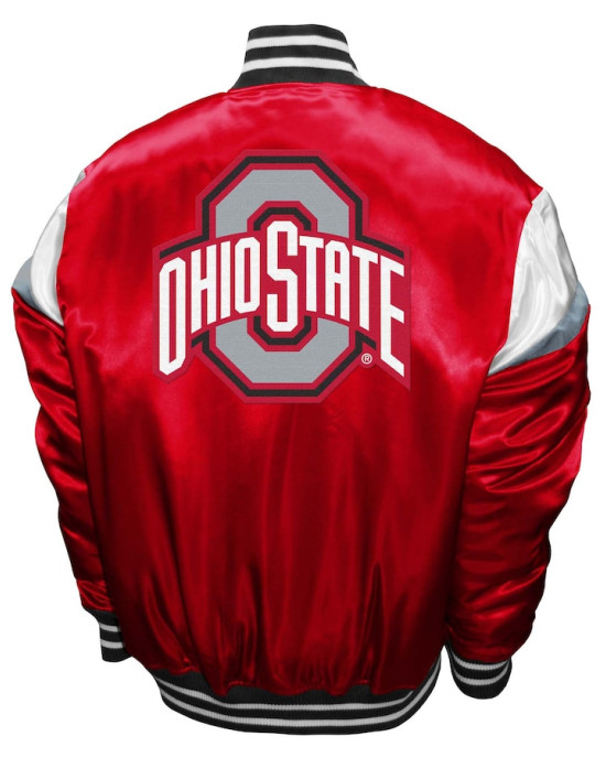 Scarlet Ohio State Buckeyes Power Red Satin Full-Snap Jacket Scarlet Ohio State Buckeyes Power Red Satin Full-Snap Jacket