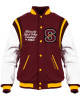 Shaw University Maroon and White Varsity Jacket Shaw University Maroon and White Varsity Jacket
